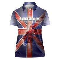 Personalized United Kingdom Women Polo Shirt British Lion Flag Style - Wonder Print Shop