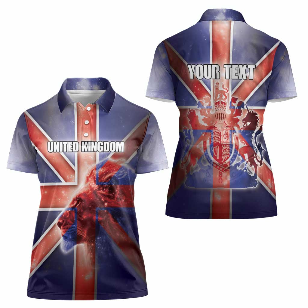 Personalized United Kingdom Women Polo Shirt British Lion Flag Style - Wonder Print Shop
