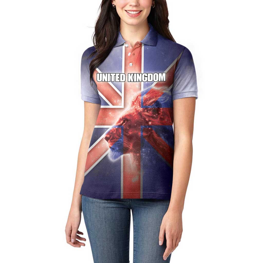 Personalized United Kingdom Women Polo Shirt British Lion Flag Style - Wonder Print Shop