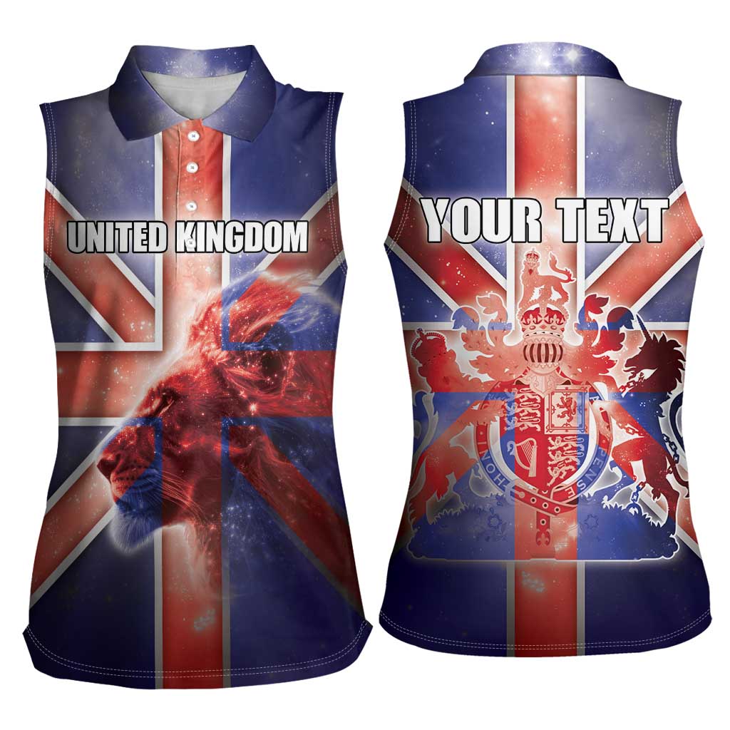 Personalized United Kingdom Women Sleeveless Polo Shirt British Lion Flag Style - Wonder Print Shop