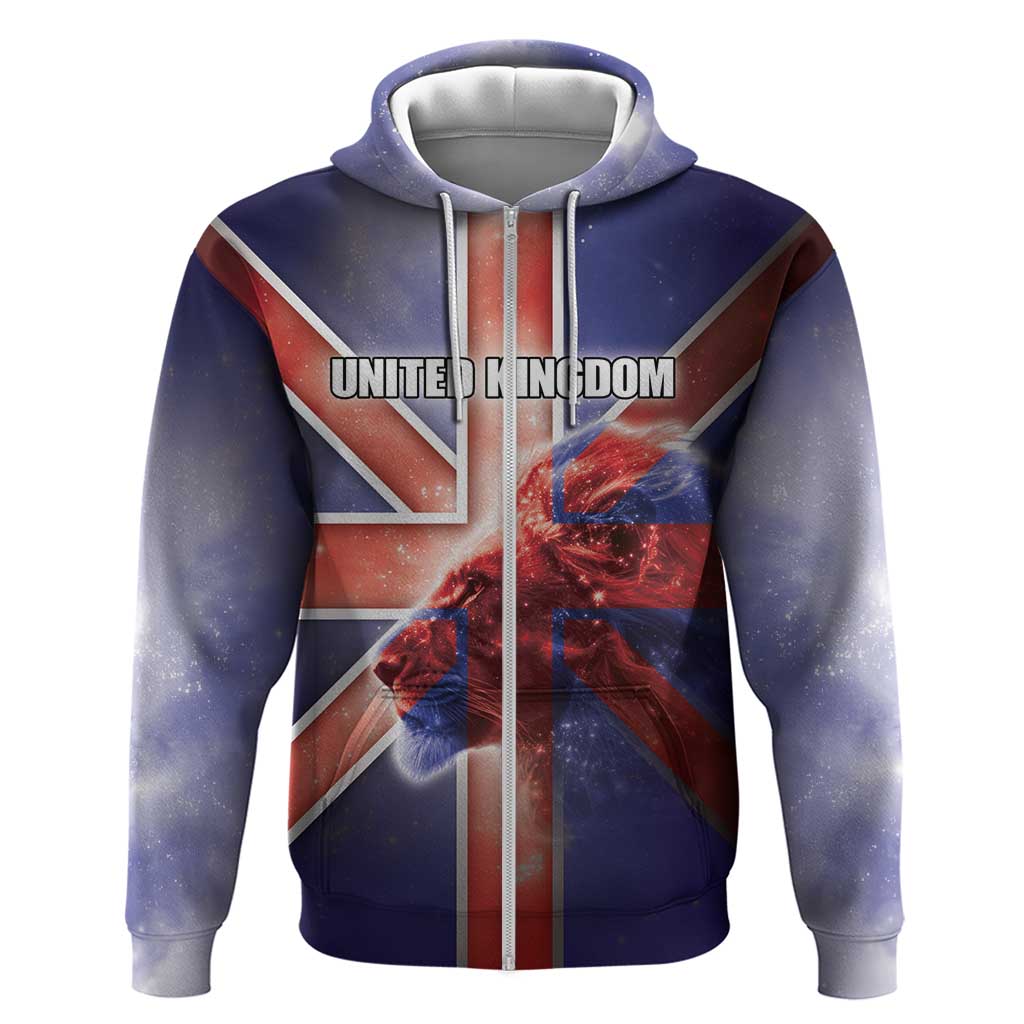 Personalized United Kingdom Zip Hoodie British Lion Flag Style - Wonder Print Shop