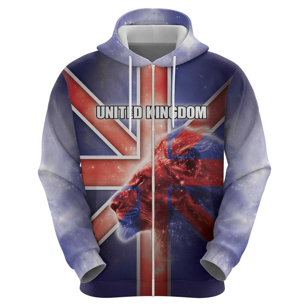 Personalized United Kingdom Zip Hoodie British Lion Flag Style - Wonder Print Shop