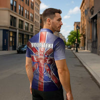 Personalized United Kingdom Zipper Polo Shirt British Lion Flag Style - Wonder Print Shop