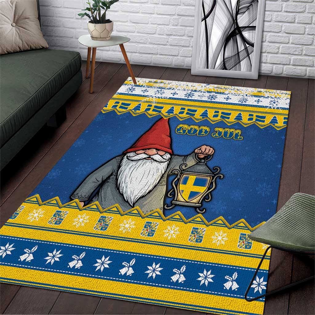 Sweden Christmas Area Rug Tomte God Jul - Wonder Print Shop