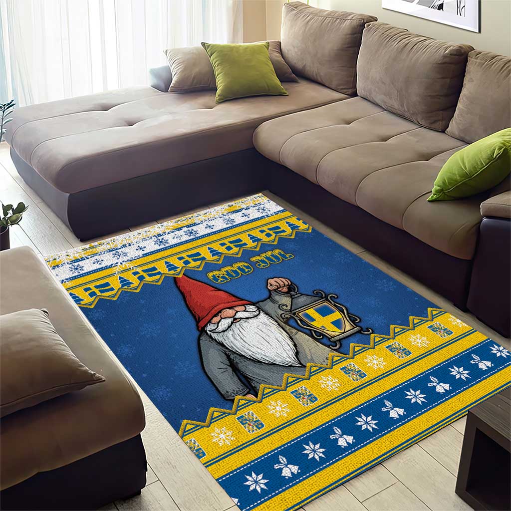 Sweden Christmas Area Rug Tomte God Jul - Wonder Print Shop