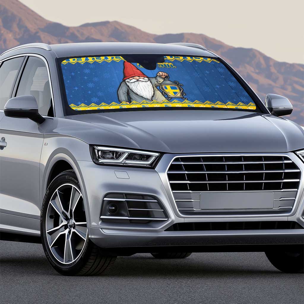 Sweden Christmas Auto Sun Shade Tomte God Jul - Wonder Print Shop