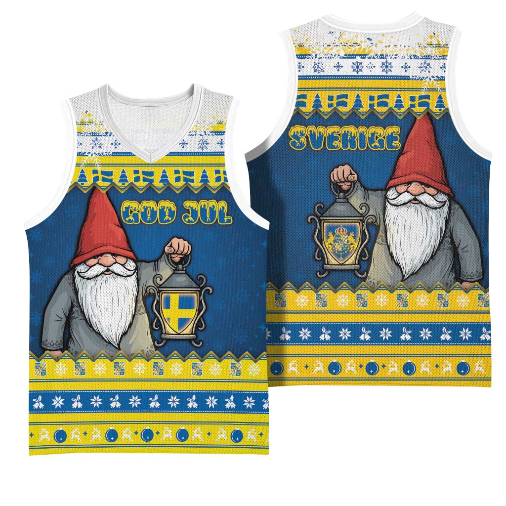 Sweden Christmas Basketball Jersey Tomte God Jul - Wonder Print Shop