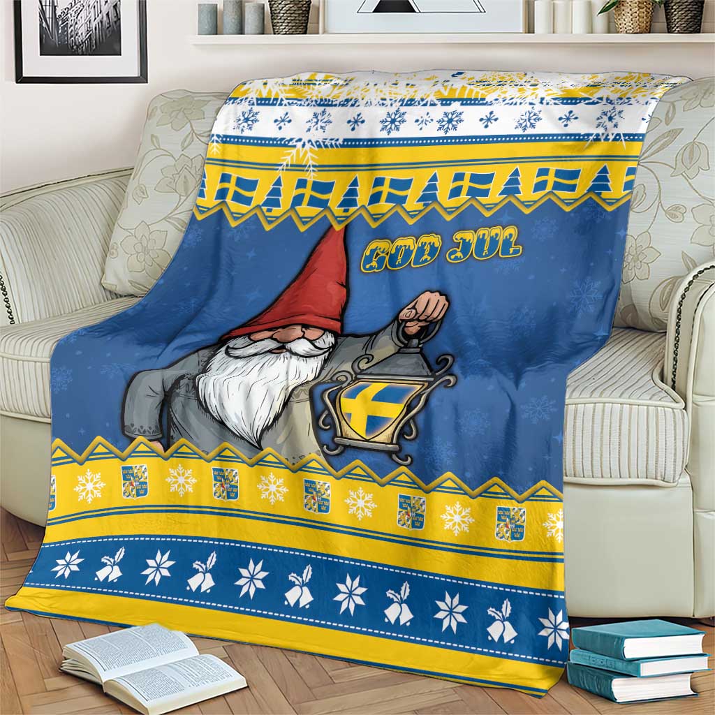 Sweden Christmas Blanket Tomte God Jul - Wonder Print Shop