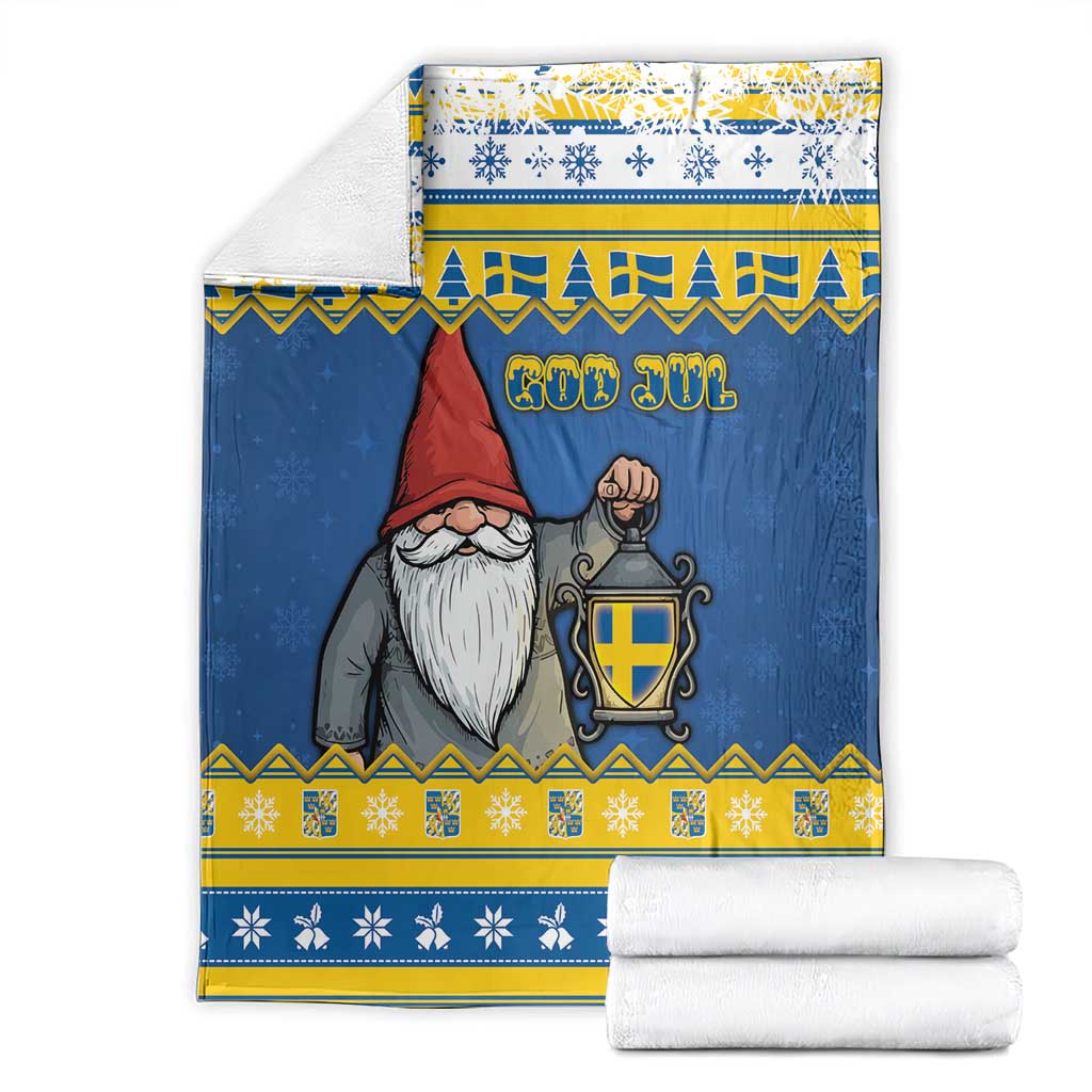 Sweden Christmas Blanket Tomte God Jul - Wonder Print Shop