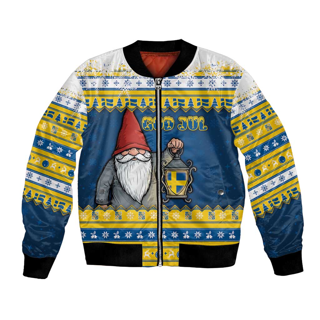 Sweden Christmas Bomber Jacket Tomte God Jul - Wonder Print Shop