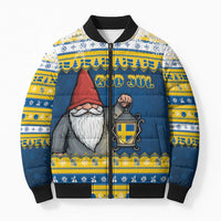 Sweden Christmas Bomber Puffer Jacket Tomte God Jul - Wonder Print Shop