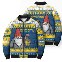 Sweden Christmas Bomber Puffer Jacket Tomte God Jul - Wonder Print Shop