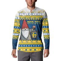 Sweden Christmas Button Sweatshirt Tomte God Jul - Wonder Print Shop