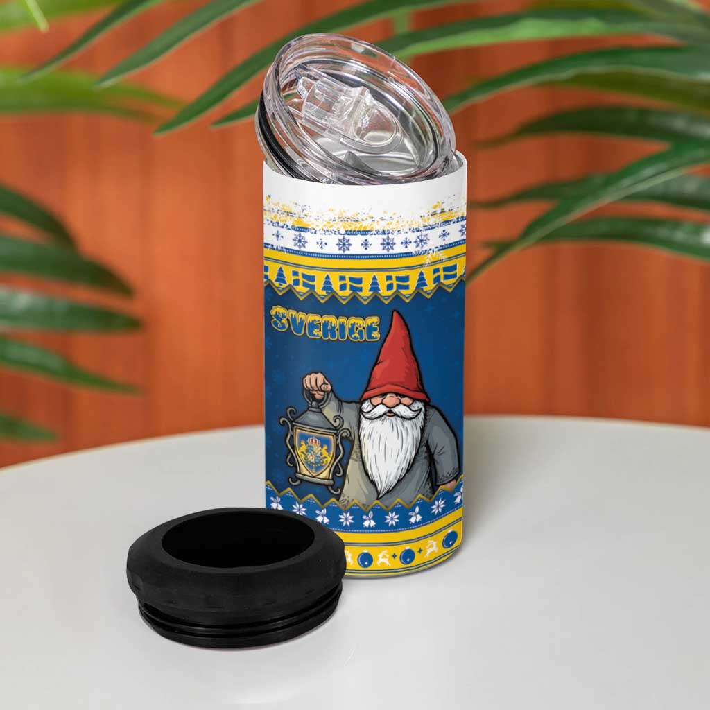 Sweden Christmas 4 in 1 Can Cooler Tumbler Tomte God Jul - Wonder Print Shop