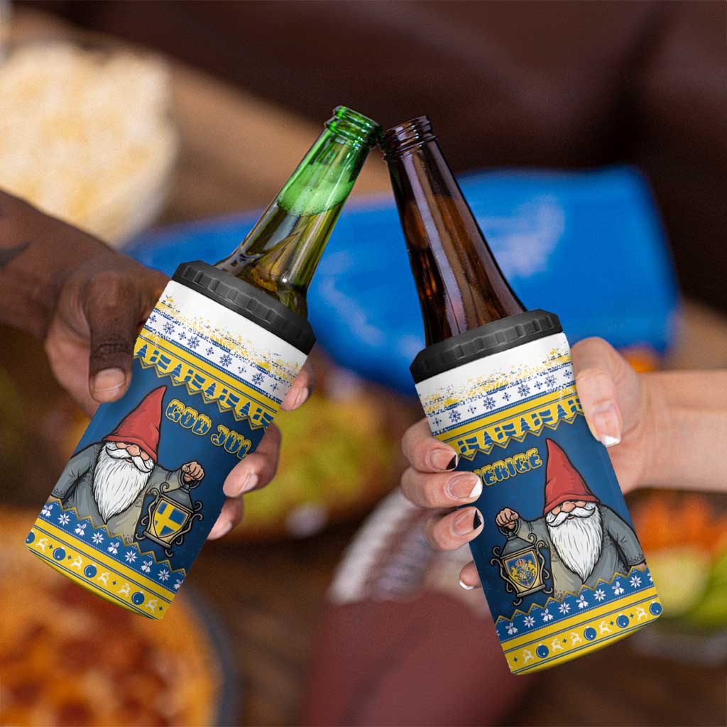 Sweden Christmas 4 in 1 Can Cooler Tumbler Tomte God Jul - Wonder Print Shop