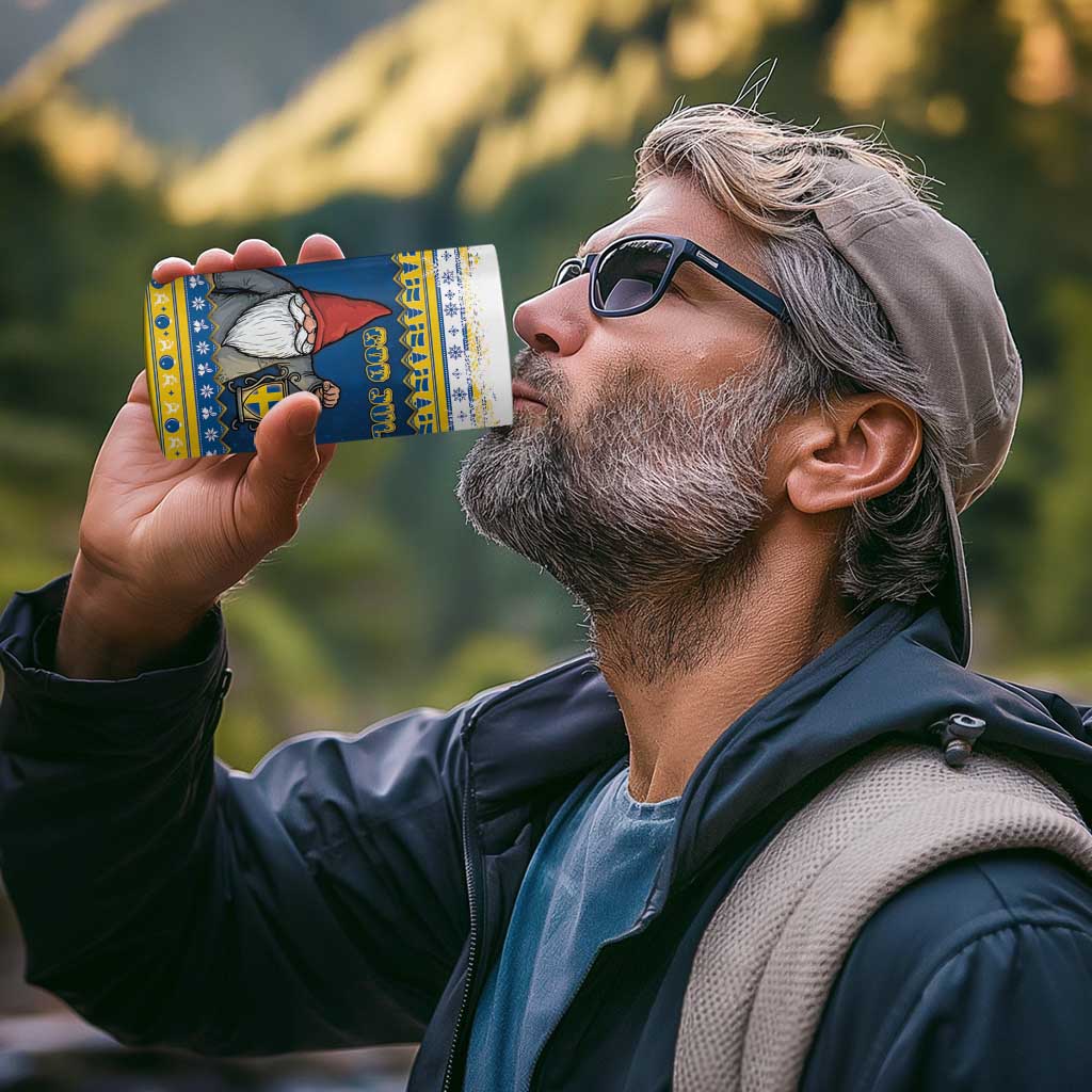 Sweden Christmas 4 in 1 Can Cooler Tumbler Tomte God Jul - Wonder Print Shop