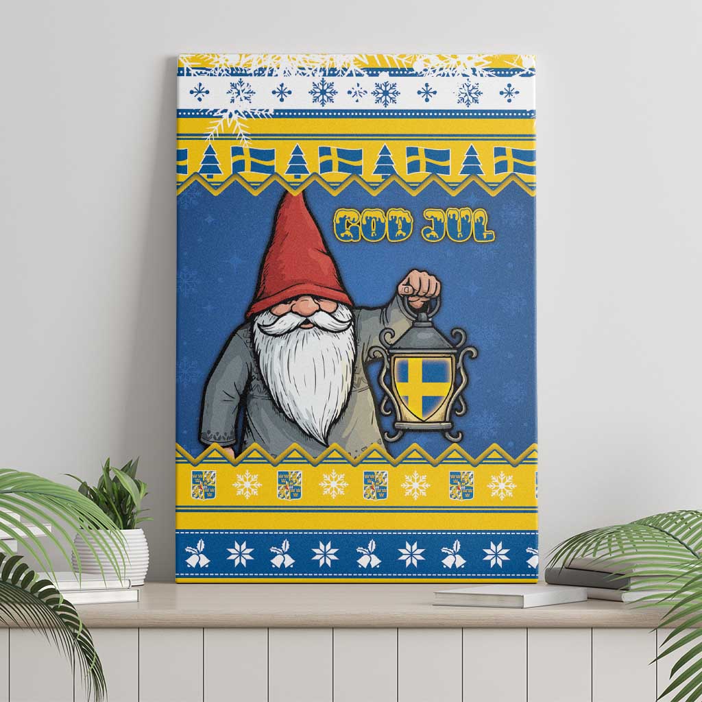 Sweden Christmas Canvas Wall Art Tomte God Jul - Wonder Print Shop