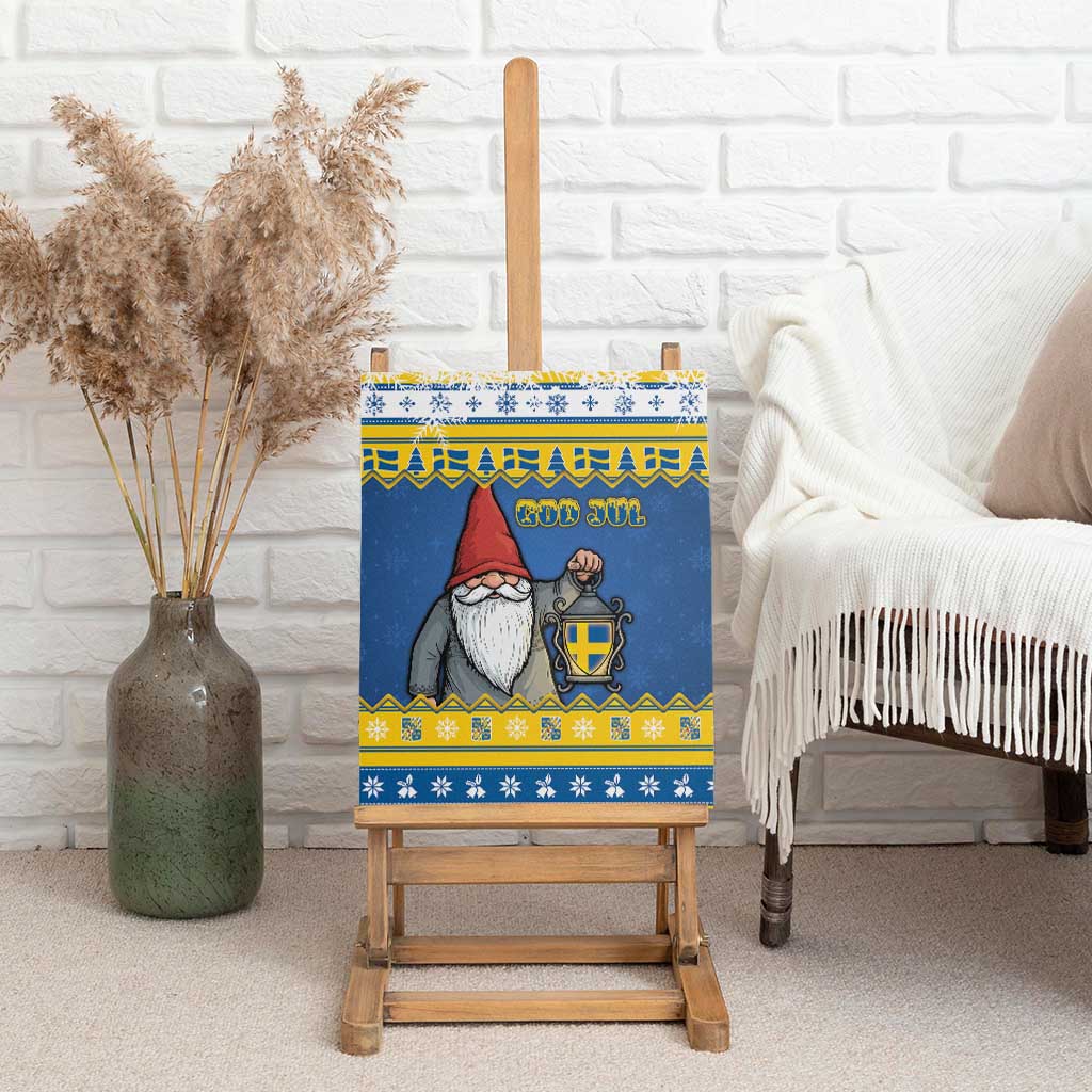 Sweden Christmas Canvas Wall Art Tomte God Jul - Wonder Print Shop