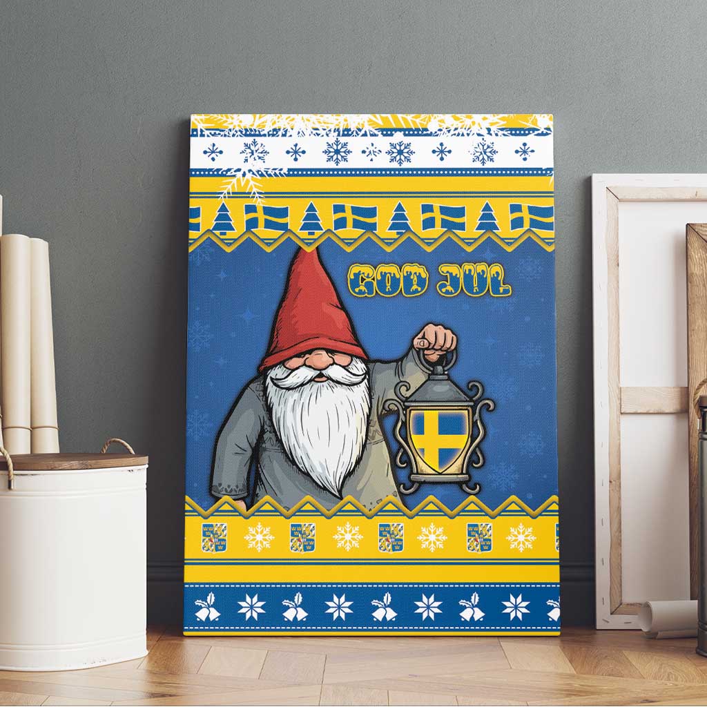 Sweden Christmas Canvas Wall Art Tomte God Jul - Wonder Print Shop
