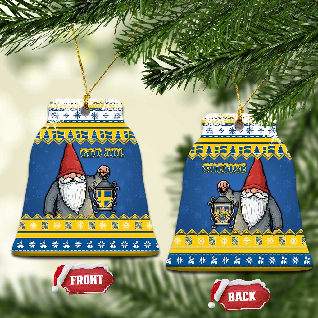 Sweden Christmas Ceramic Ornament Tomte God Jul - Wonder Print Shop