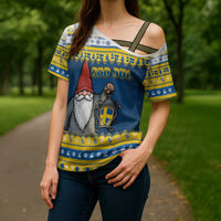 Sweden Christmas Cross Shoulder Shirt Tomte God Jul - Wonder Print Shop