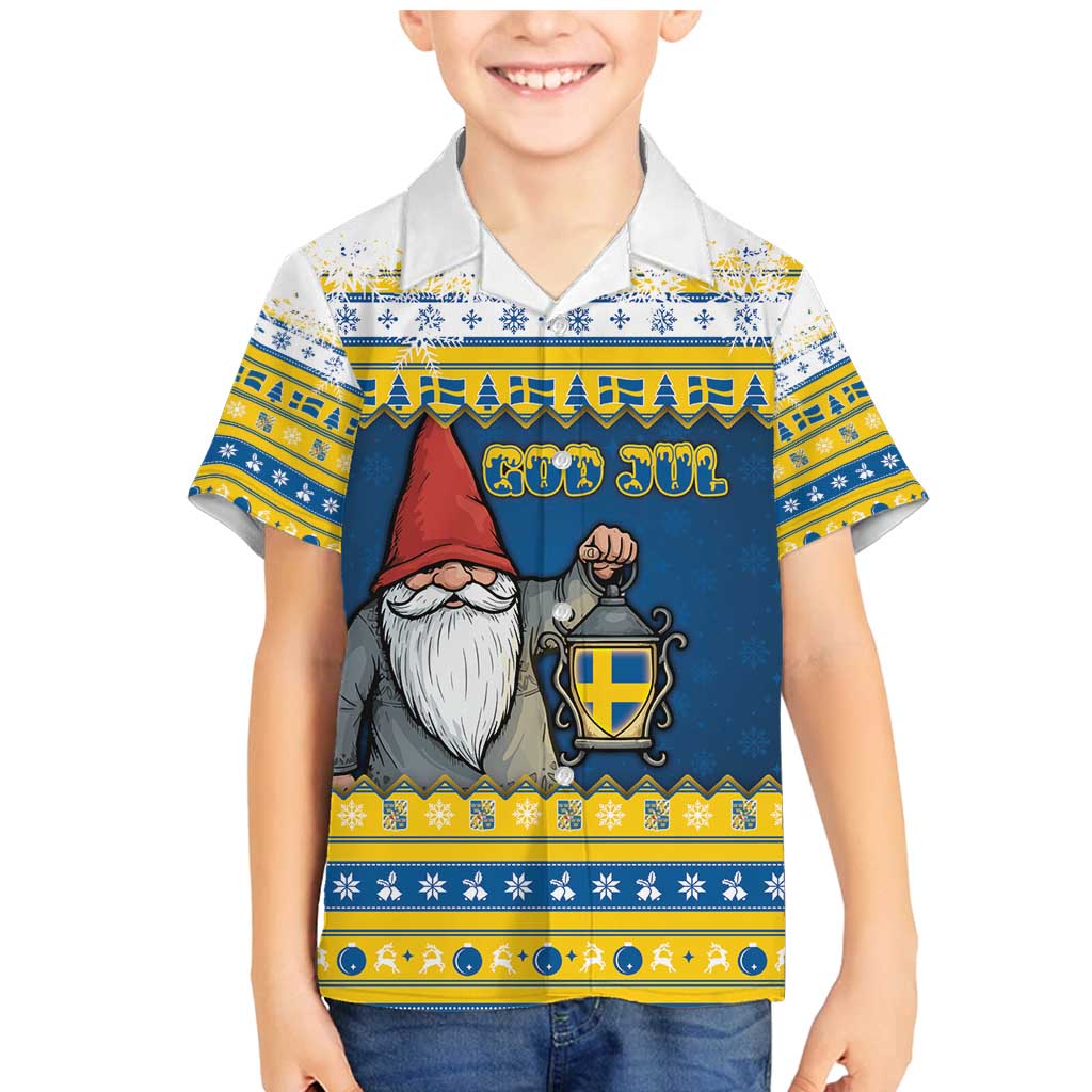 Sweden Christmas Family Matching Mermaid Dress and Hawaiian Shirt Tomte God Jul - Wonder Print Shop