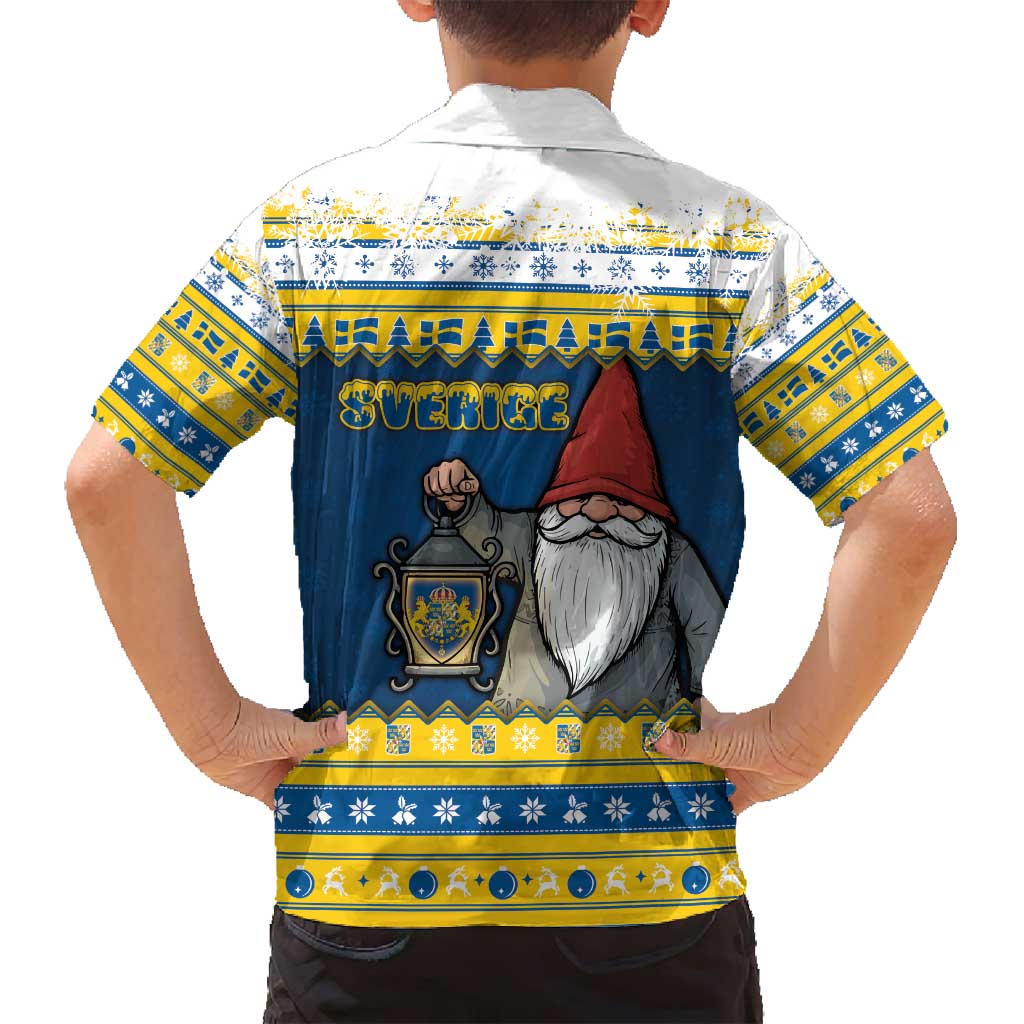 Sweden Christmas Family Matching Off Shoulder Maxi Dress and Hawaiian Shirt Tomte God Jul - Wonder Print Shop