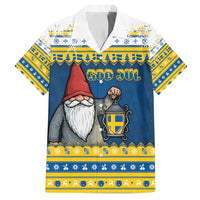 Sweden Christmas Family Matching Off Shoulder Maxi Dress and Hawaiian Shirt Tomte God Jul - Wonder Print Shop