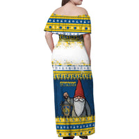 Sweden Christmas Family Matching Off Shoulder Maxi Dress and Hawaiian Shirt Tomte God Jul - Wonder Print Shop