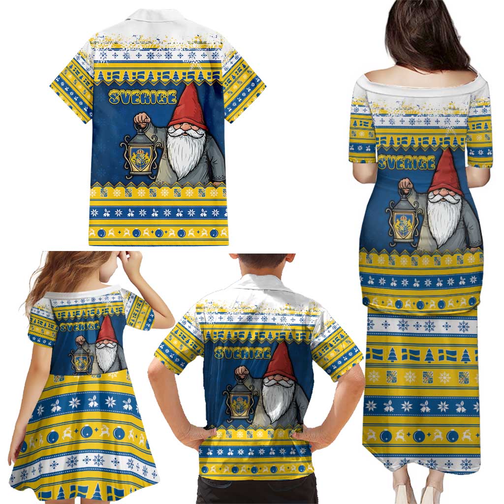 Sweden Christmas Family Matching Puletasi and Hawaiian Shirt Tomte God Jul - Wonder Print Shop