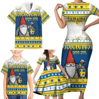 Sweden Christmas Family Matching Short Sleeve Bodycon Dress and Hawaiian Shirt Tomte God Jul - Wonder Print Shop