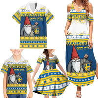 Sweden Christmas Family Matching Summer Maxi Dress and Hawaiian Shirt Tomte God Jul - Wonder Print Shop