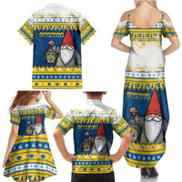 Sweden Christmas Family Matching Summer Maxi Dress and Hawaiian Shirt Tomte God Jul - Wonder Print Shop