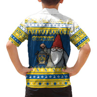 Sweden Christmas Family Matching Tank Maxi Dress and Hawaiian Shirt Tomte God Jul - Wonder Print Shop