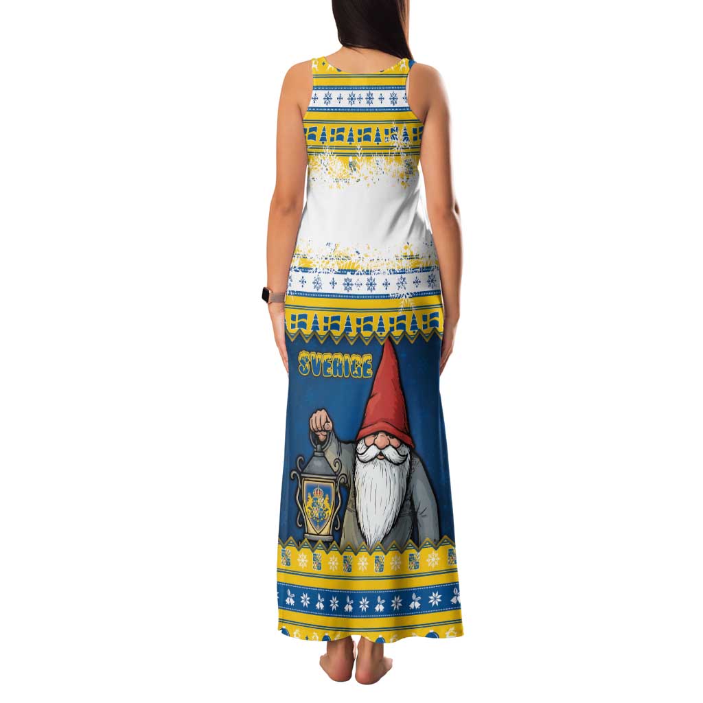 Sweden Christmas Family Matching Tank Maxi Dress and Hawaiian Shirt Tomte God Jul - Wonder Print Shop