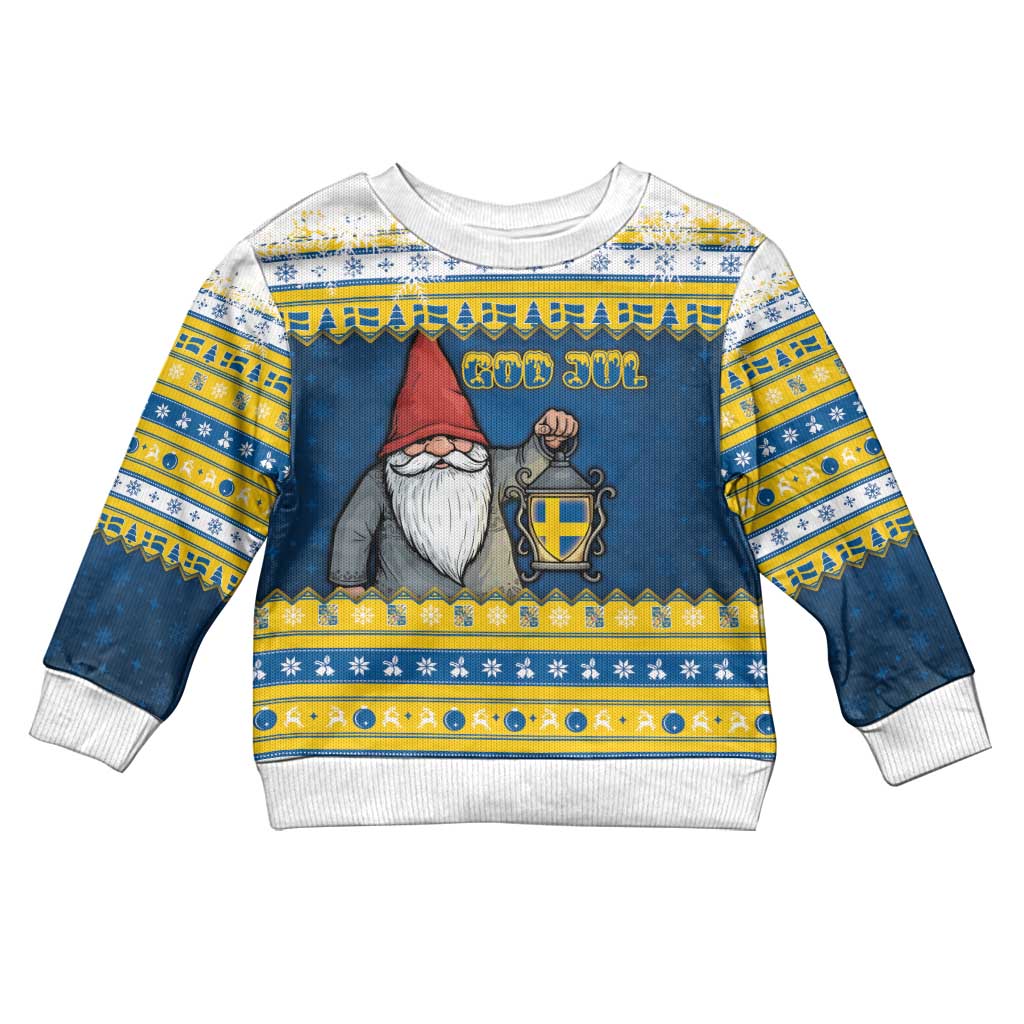 Sweden Christmas Kid Ugly Christmas Sweater Tomte God Jul - Wonder Print Shop
