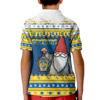 Sweden Christmas Kid Polo Shirt Tomte God Jul - Wonder Print Shop
