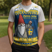 Sweden Christmas Knitted V-Neck Vest Tomte God Jul - Wonder Print Shop