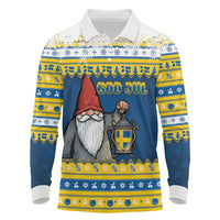 Sweden Christmas Long Sleeve Polo Shirt Tomte God Jul - Wonder Print Shop
