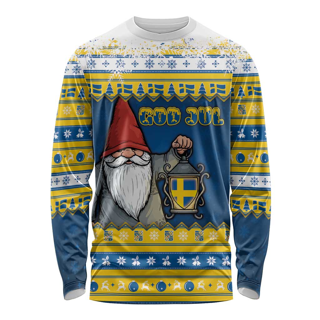 Sweden Christmas Long Sleeve Shirt Tomte God Jul - Wonder Print Shop