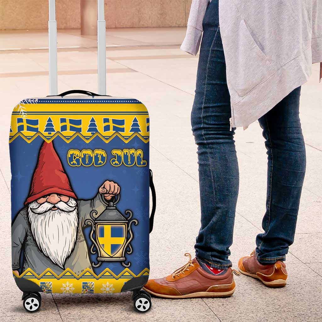 Sweden Christmas Luggage Cover Tomte God Jul - Wonder Print Shop