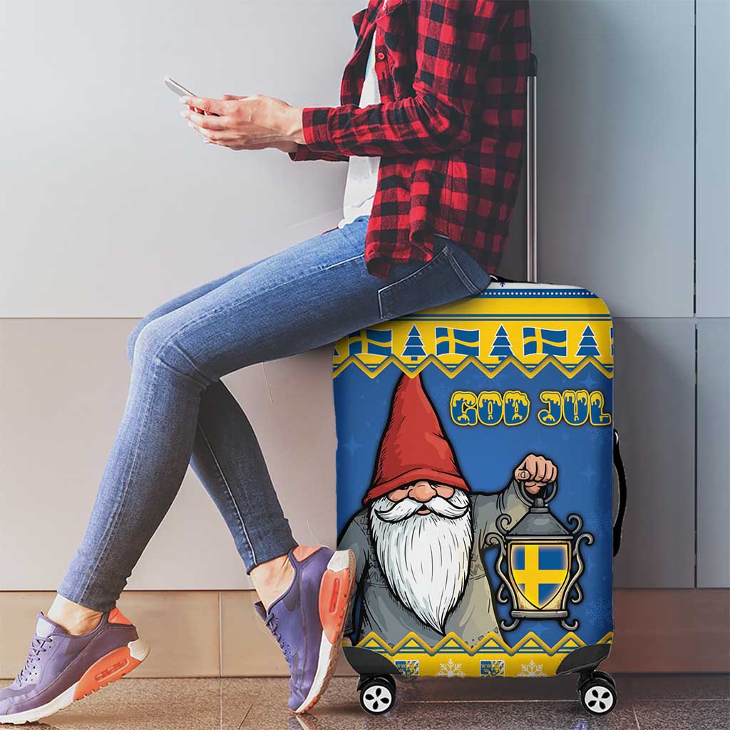 Sweden Christmas Luggage Cover Tomte God Jul - Wonder Print Shop