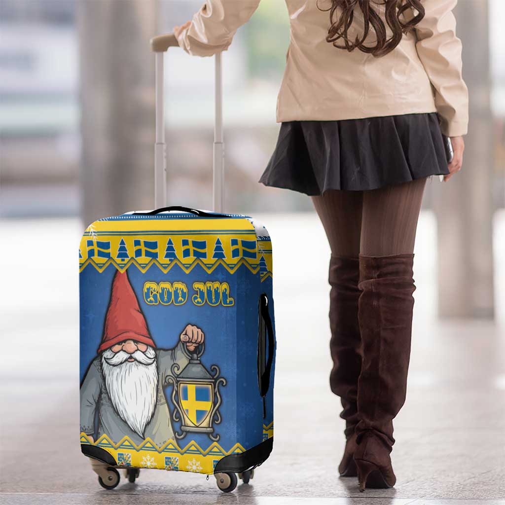 Sweden Christmas Luggage Cover Tomte God Jul - Wonder Print Shop