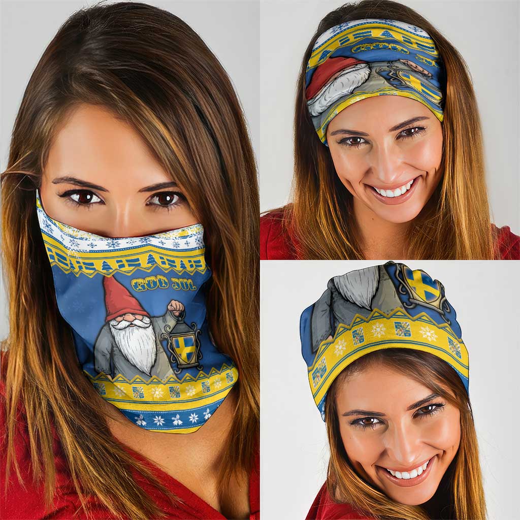 Sweden Christmas Neck Gaiter Tomte God Jul - Wonder Print Shop