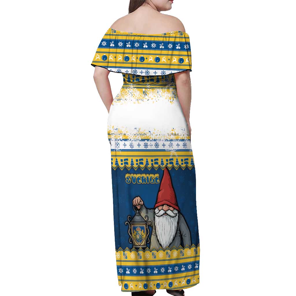 Sweden Christmas Off Shoulder Maxi Dress Tomte God Jul - Wonder Print Shop