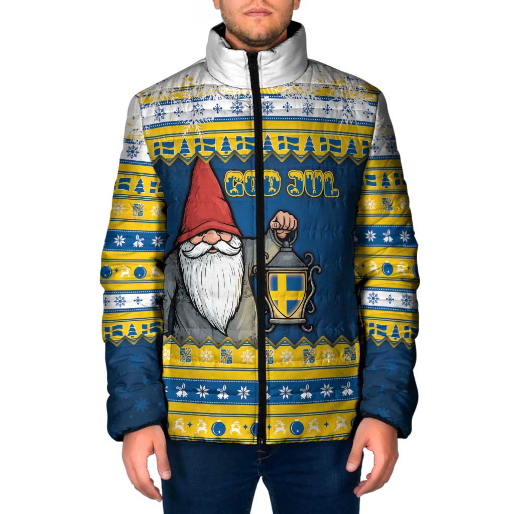 Sweden Christmas Padded Jacket Tomte God Jul - Wonder Print Shop