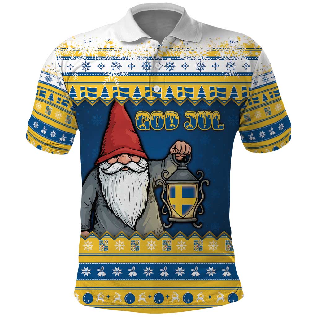 Sweden Christmas Polo Shirt Tomte God Jul - Wonder Print Shop
