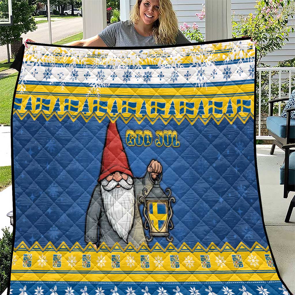 Sweden Christmas Quilt Tomte God Jul - Wonder Print Shop