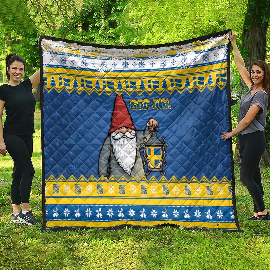 Sweden Christmas Quilt Tomte God Jul - Wonder Print Shop
