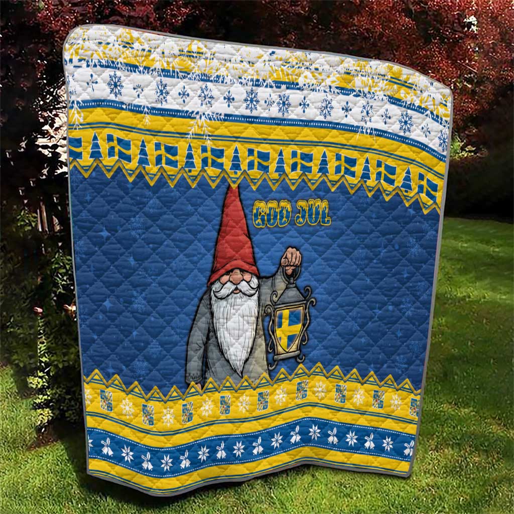 Sweden Christmas Quilt Tomte God Jul - Wonder Print Shop
